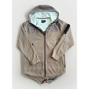ASRV Technical‎ Jacket Mens Small Taupe Wings Full Zip Hooded DSG-0190